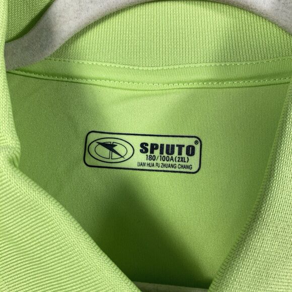 SPIUTO young Men Sport Polo 2xl US M Lime Green NWT - Picture 3 of 4